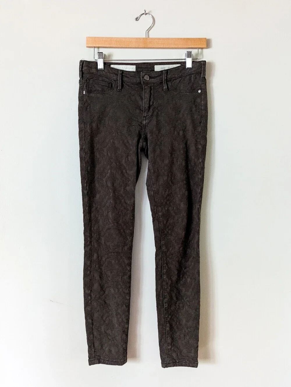 Pilcro And The Letterpress Brown Paisley Skinny Jeans